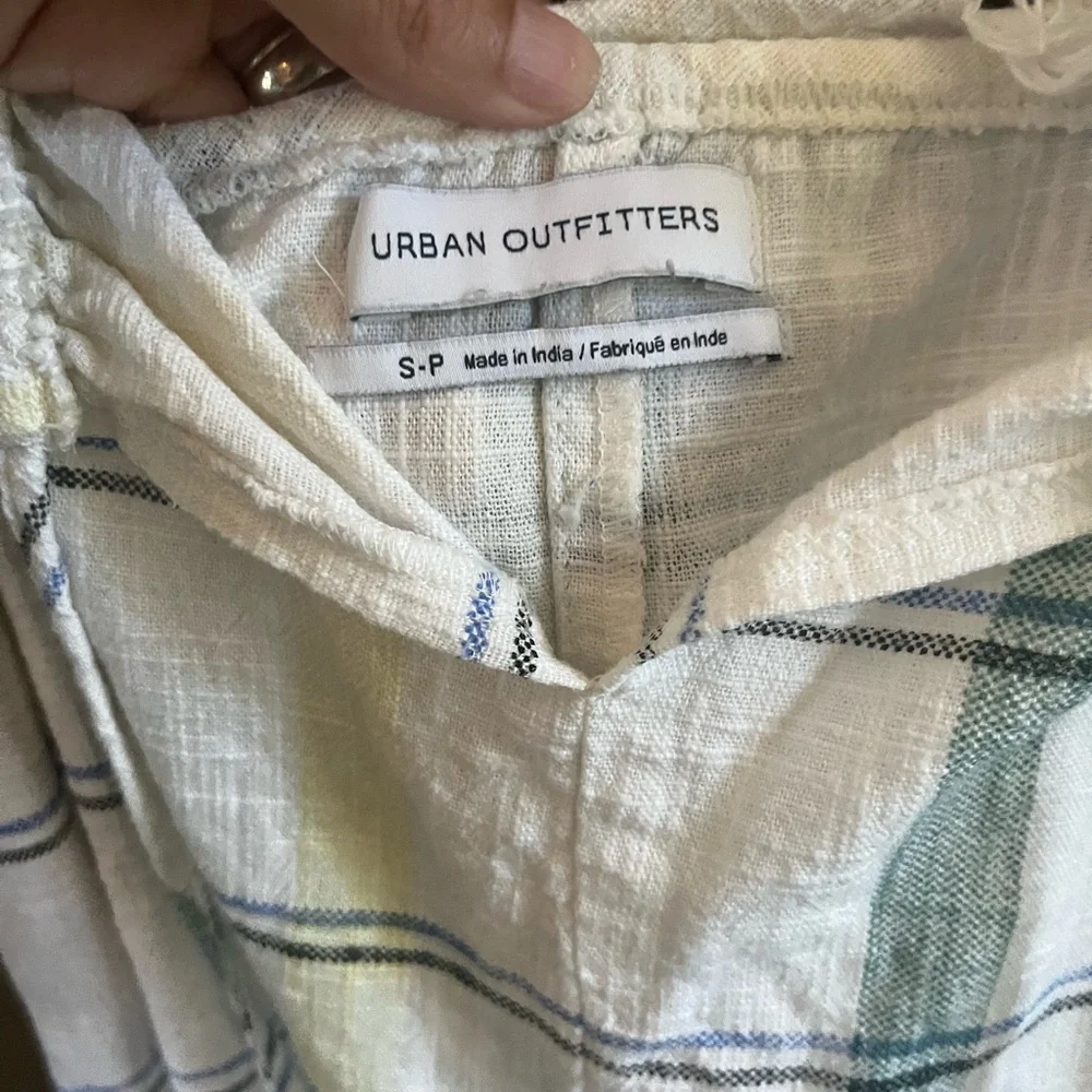 Urban Outfitters White Plaid Stripe Romper Size S. - Picture 3 of 5
